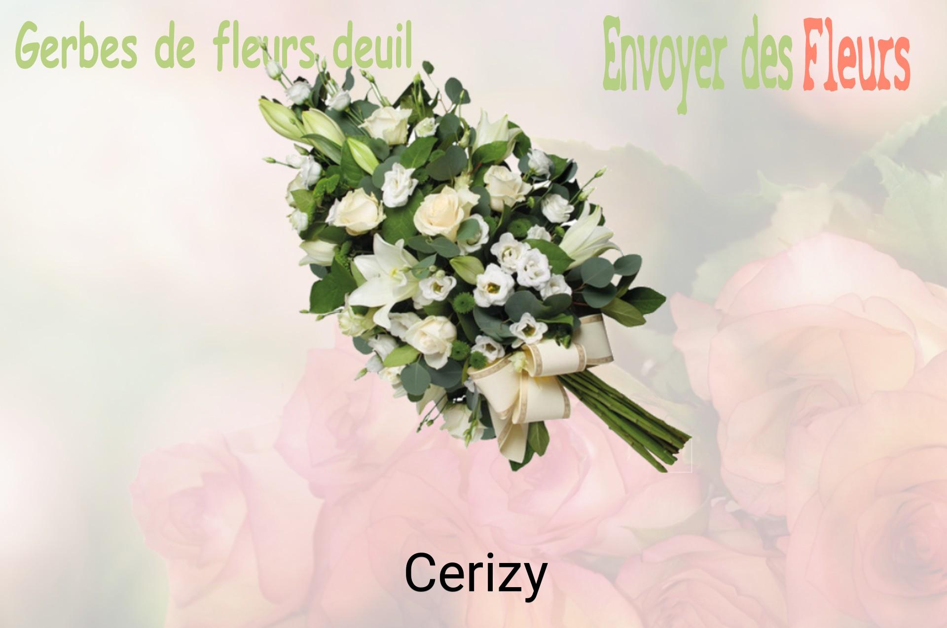 Gerbe de fleurs de deuil livrée à Cerizy